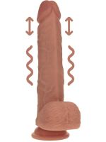 REALROCK - Dual Density Silicone Realistic Vibrating Thrusting Dildo with Balls - 8" / 20,3 cm