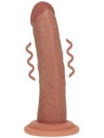 REALROCK - Dual Density Silicone Curved Realistic Vibrating Dildo with Suction Cup - 6" / 15,5 cm