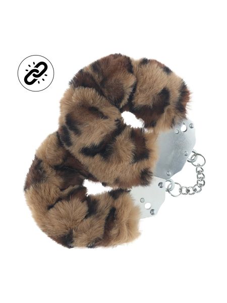 Shots - OUCH! Metall Handschellen "Fluffy" - Leopard