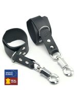 The Red - Handschellen aus Leder mit Panik-Karabinerhaken