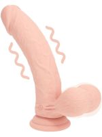REALROCK - Realistic Dual Density Vibrating Silicone Dildo With Weighted Balls - 6" / 15cm