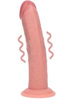 REALROCK - Dual Density Silicone Curved Realistic Vibrating Dildo with Suction Cup - 8" / 20,3 cm
