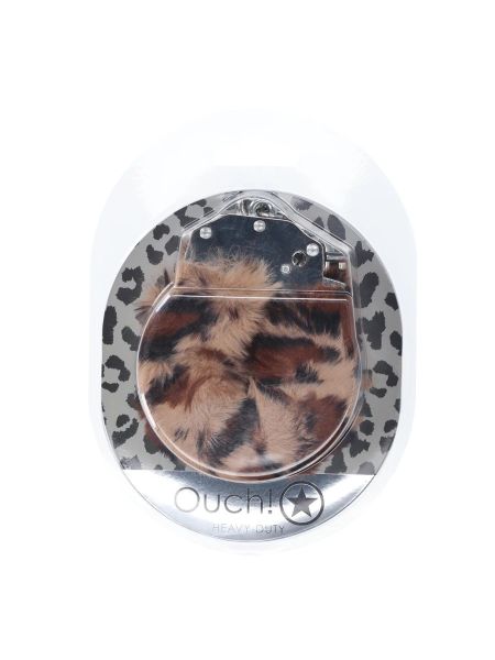 Shots - OUCH! Metall Handschellen "Fluffy" - Leopard