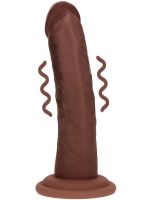 REALROCK - Dual Density Silicone Curved Realistic Vibrating Dildo with Suction Cup - 6" / 15,5 cm